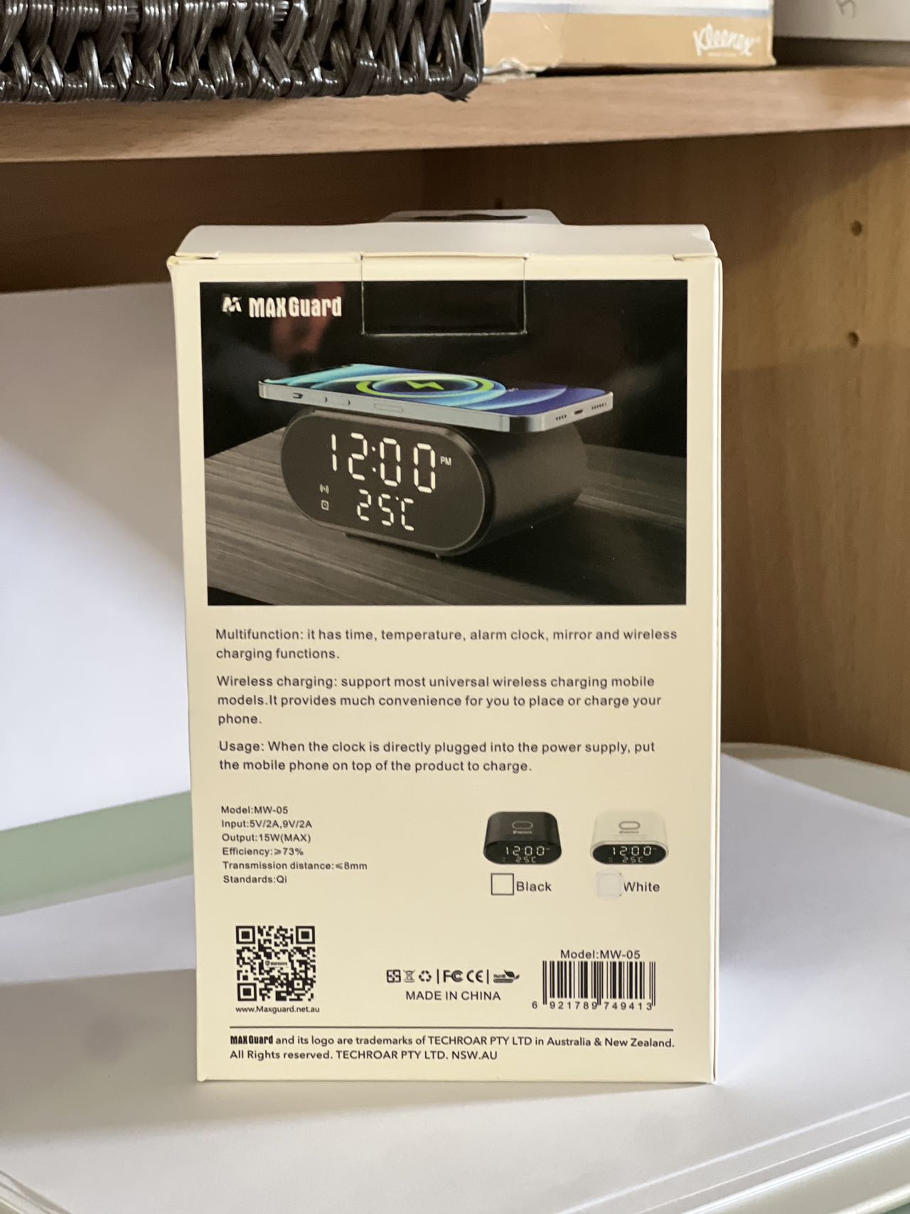 Maxguard 2in1 Alam Clock and Wireless Charger MW05