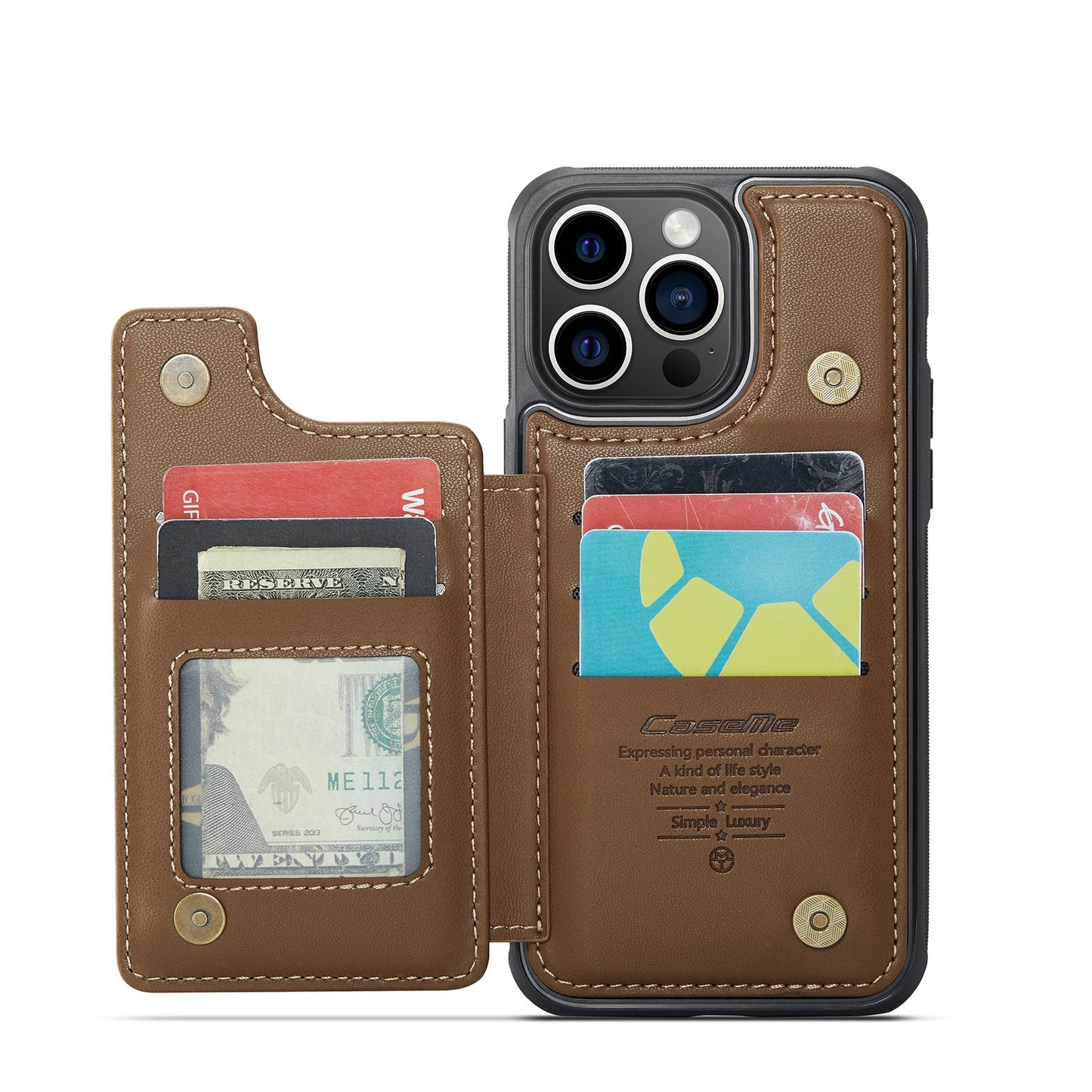 Leather Wallet Back Cover with Car Holder
