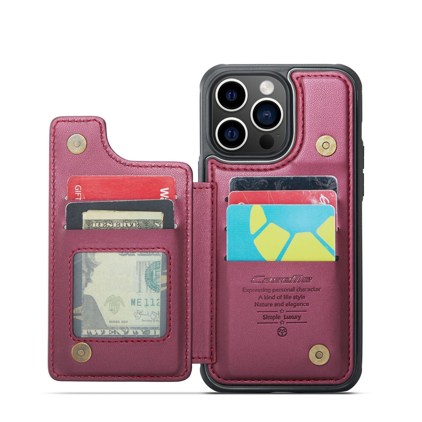 Leather Wallet Back Cover with Car Holder