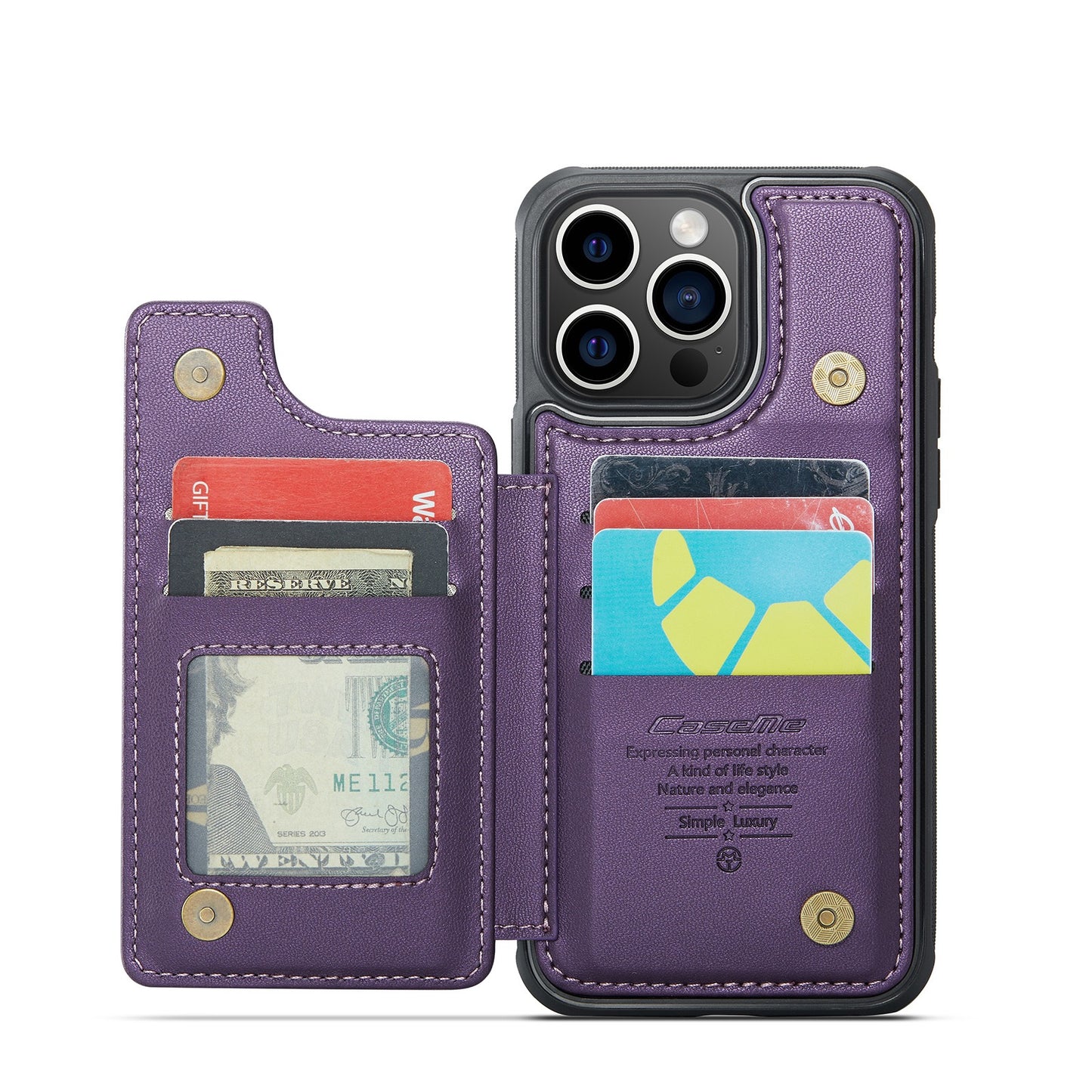 Leather Wallet Back Cover with Car Holder
