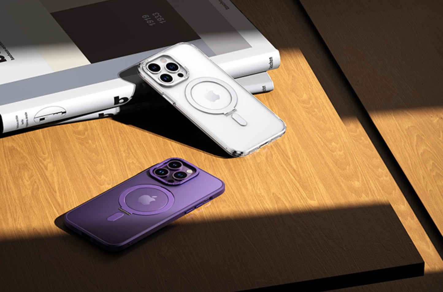 Magnetic Slim Case, Compatible with MagSafe+ Build-in Kickstand 15