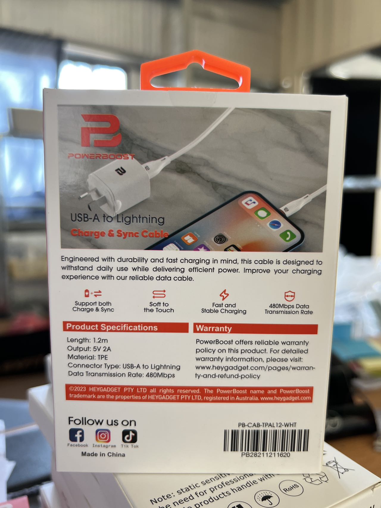 Powerboost USB-Lightning Cable 1.2m