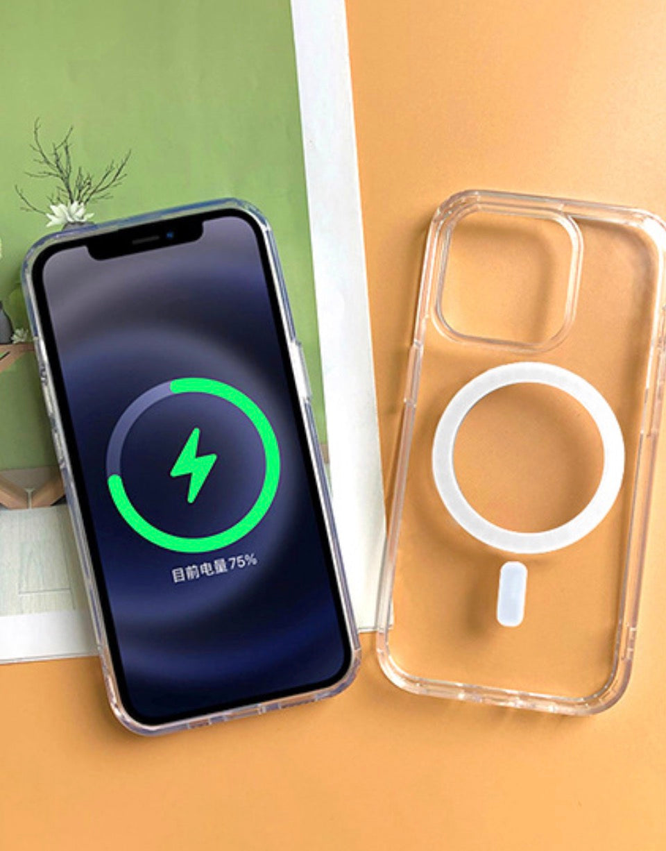iPhone 15 Pro Max Slim Clear Shockproof Cover Compatible with MagSafe Wireless Charging