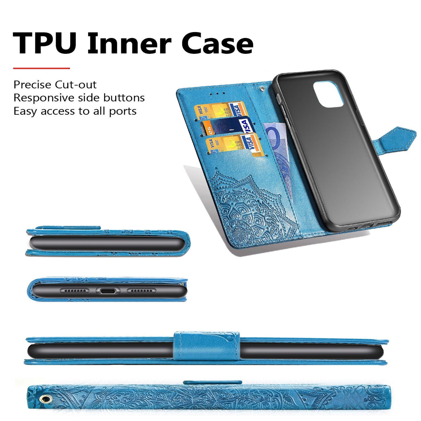 Flower Flip Leather Wallet Cases 11/12