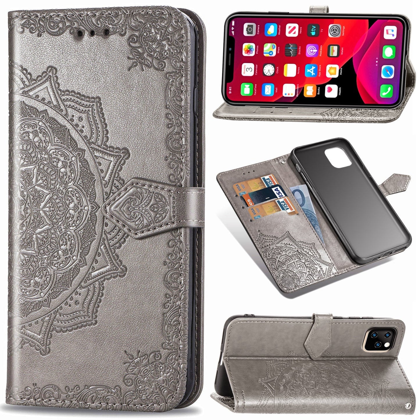 Flower Flip Leather Wallet Cases 15