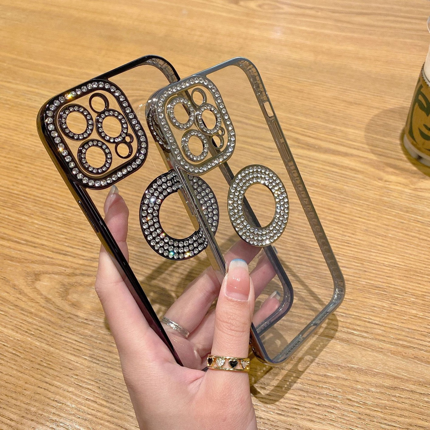 Clear Back Case with Sparkling Circle