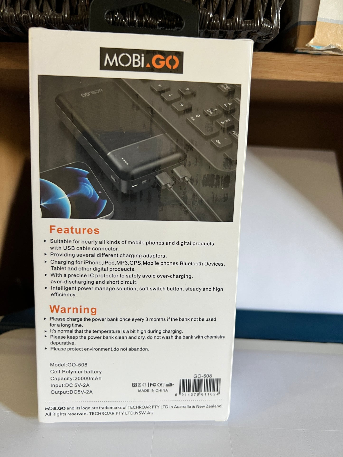 Mobi 20000mAh Power Bank GO508