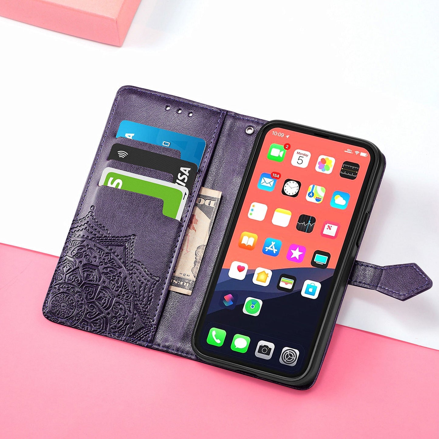 Flower Flip Leather Wallet Cases 15