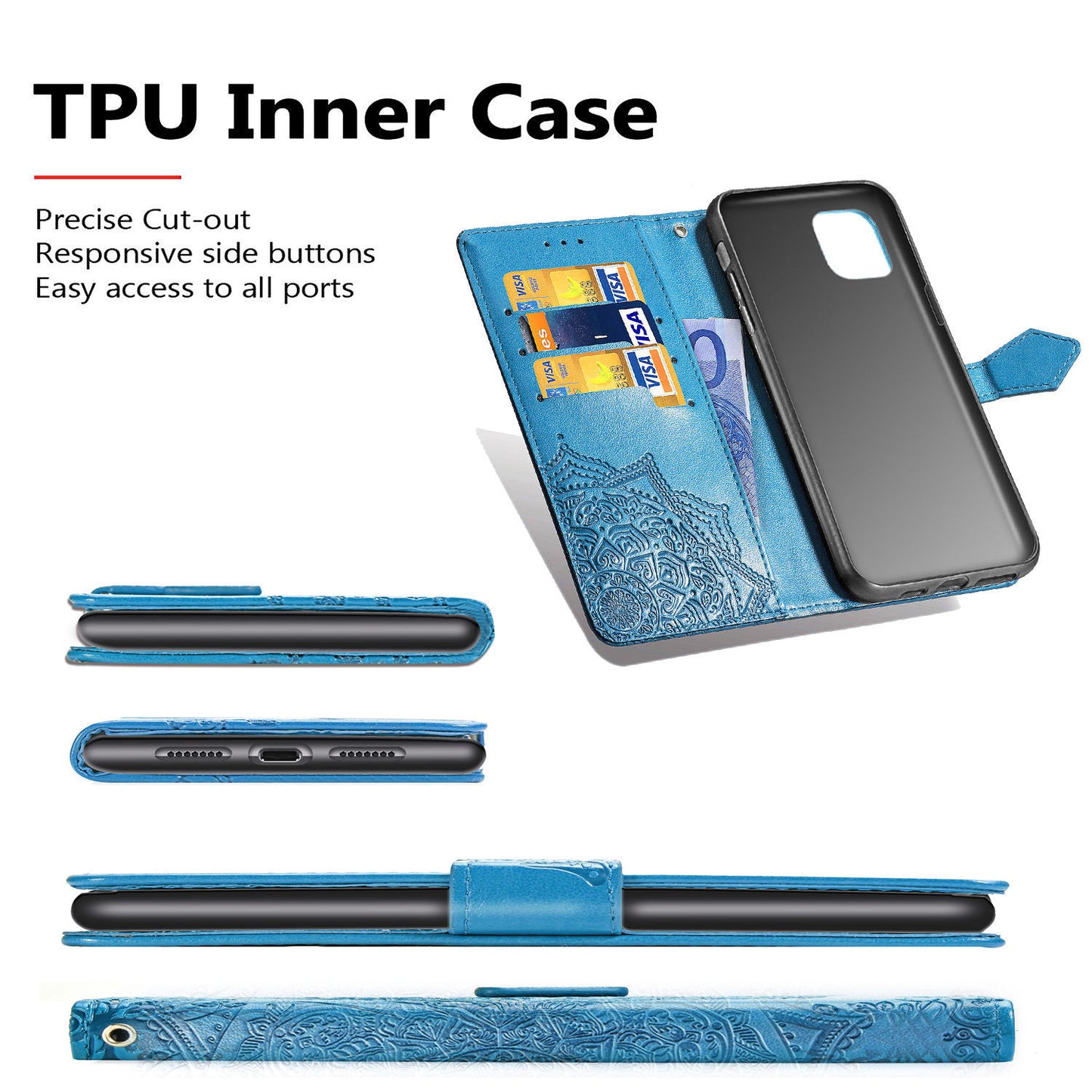 Flower Flip Leather Wallet Cases 13/14