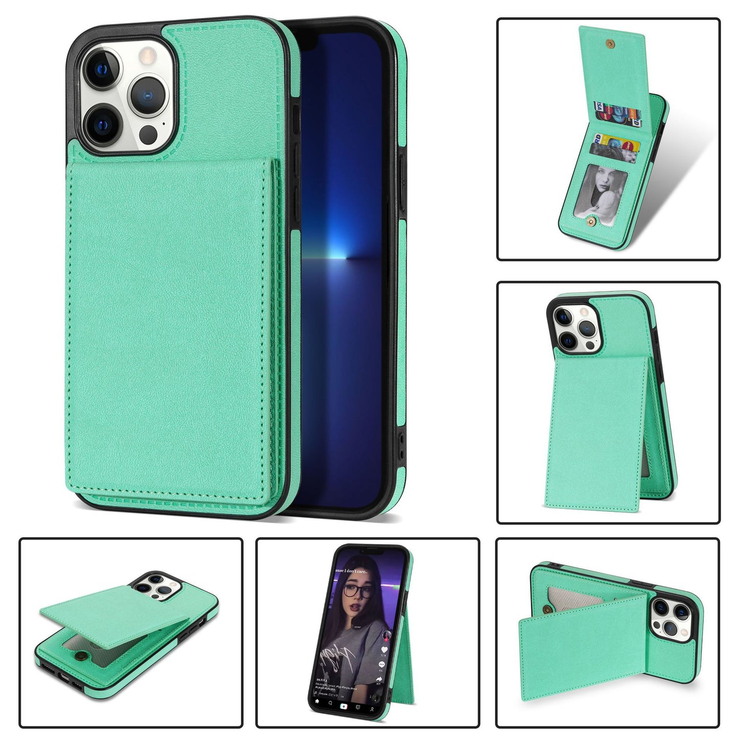 iPhone 14 Leather Wallet Back Cover