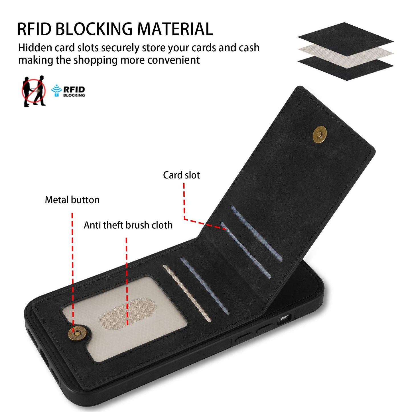 iPhone 14 Leather Wallet Back Cover