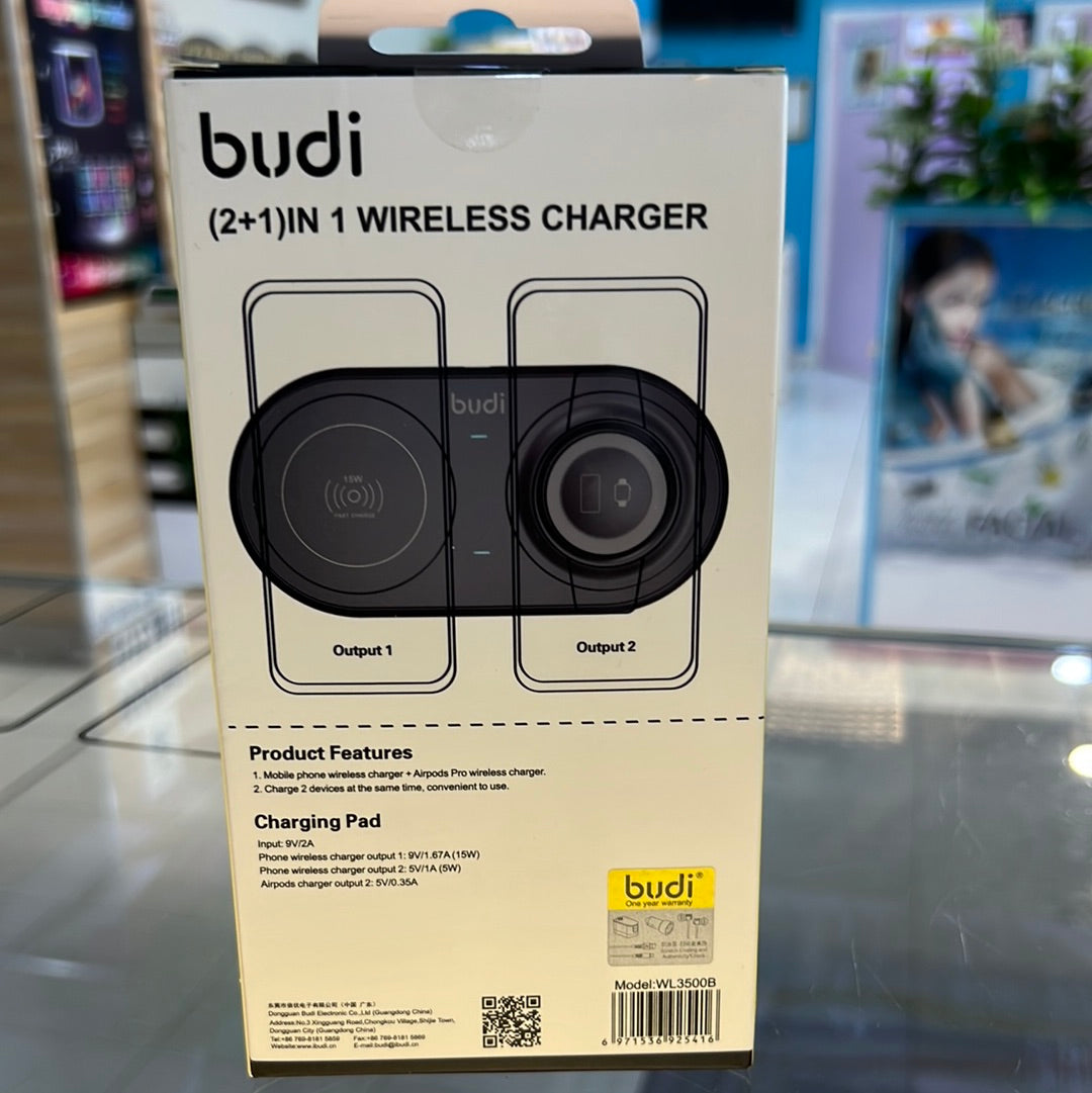 Budi 2 in 1 Wireless Charger WL3500B