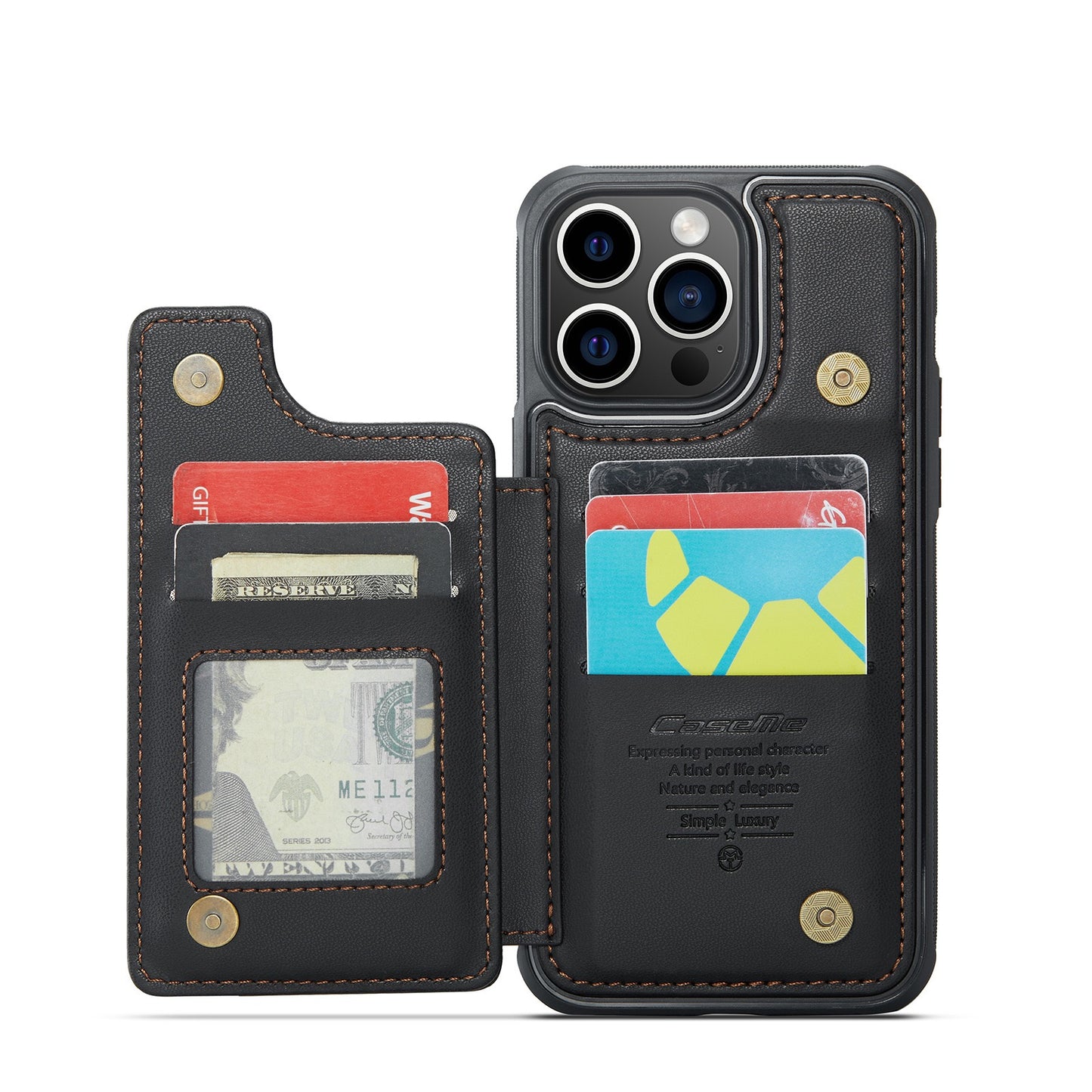 Leather Wallet Back Cover with Car Holder
