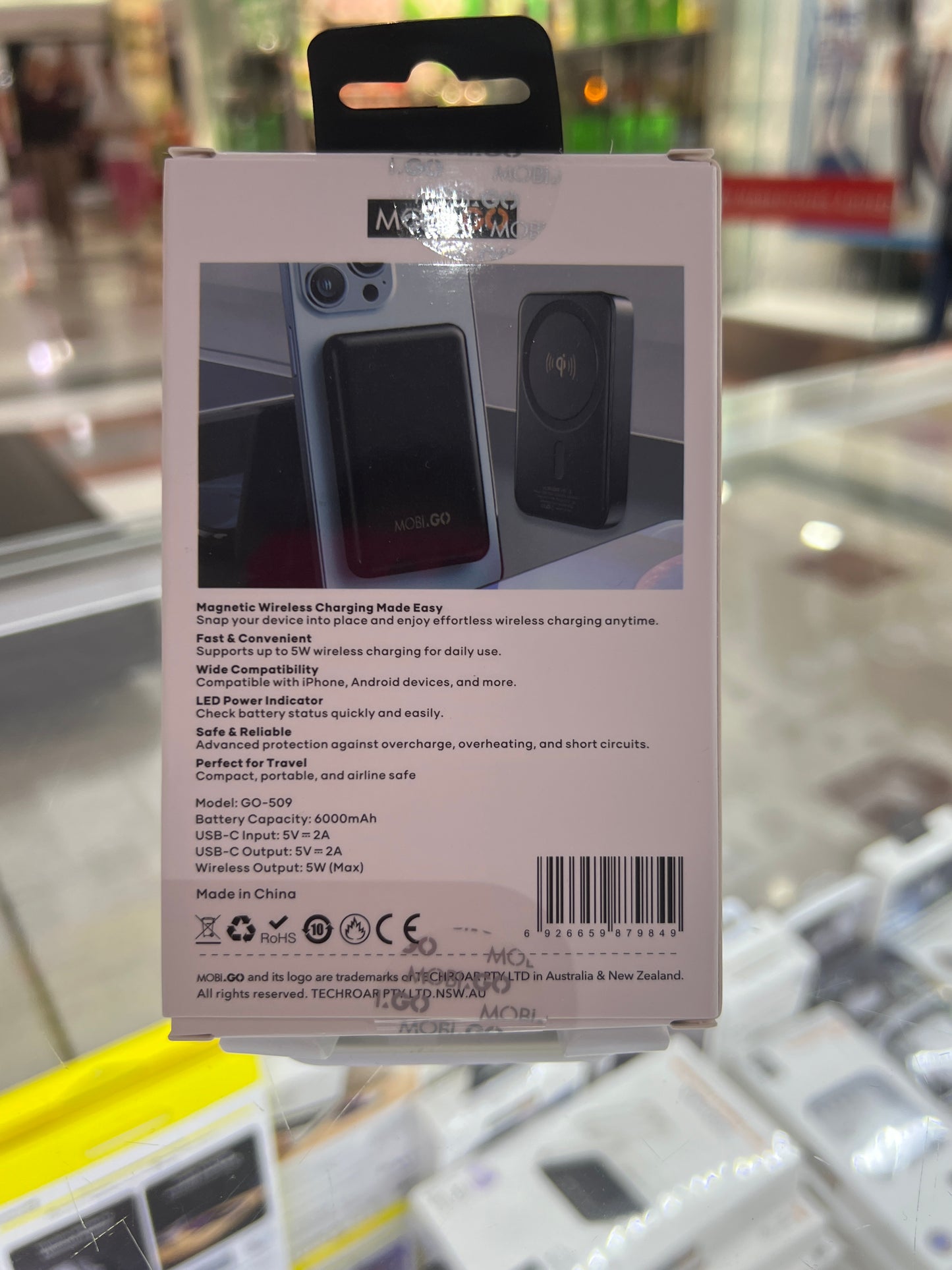 Mobi 6000mAh Wireless Charging Power Bank GO-509