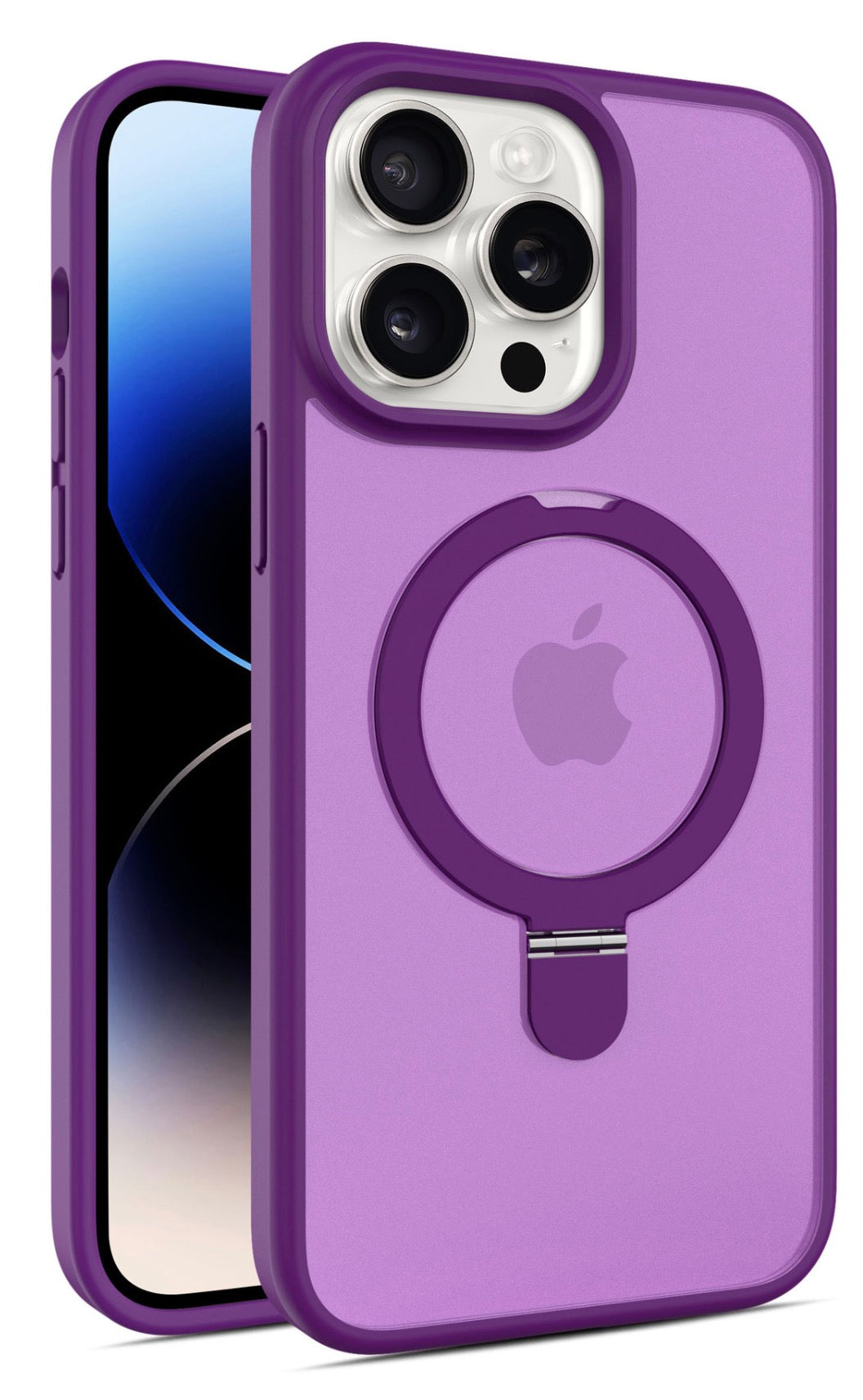 iPhone 15 Pro Max Slim Shockproof Cover with Stand & Ring Holder ( (Compatible with MagSafe)