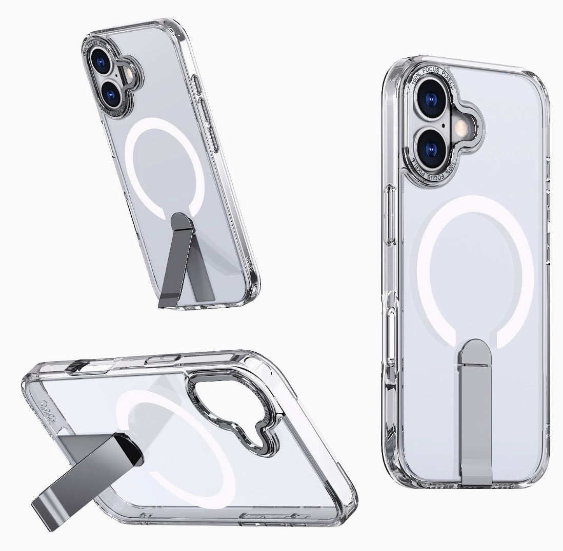 iPhone 16 Slim Shockproof Cover with Build in Stand