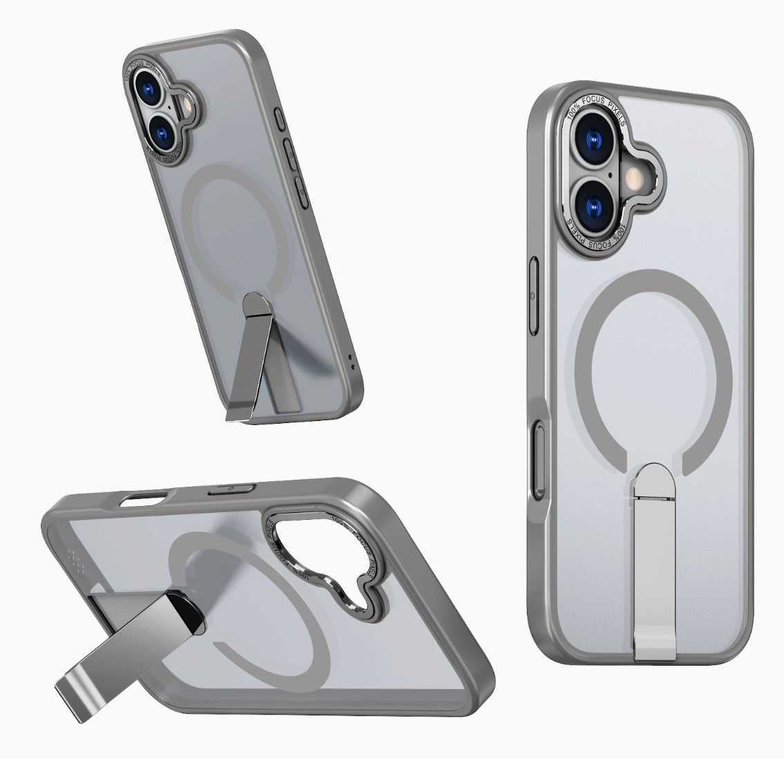 iPhone 16 Slim Shockproof Cover with Build in Stand