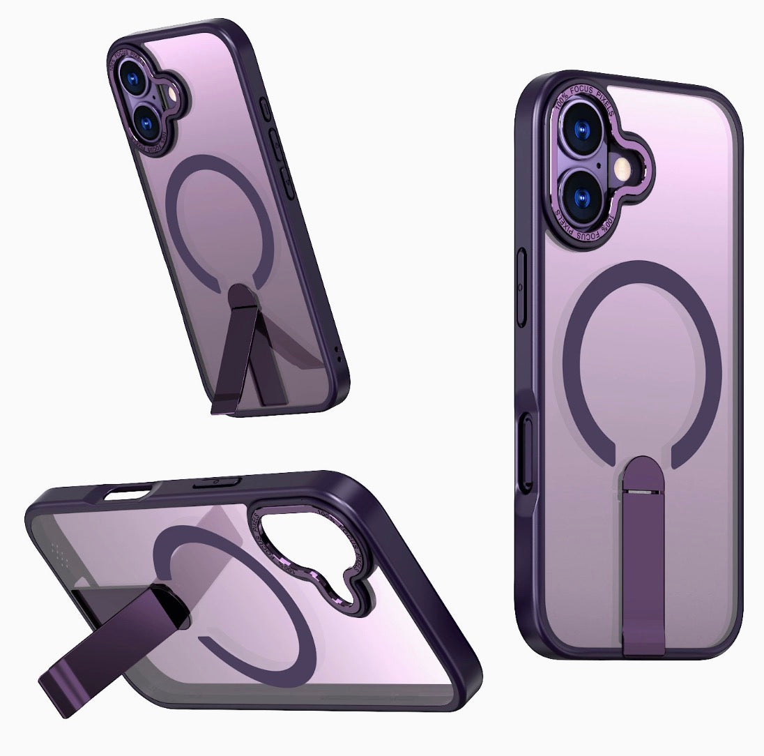 iPhone 16 Slim Shockproof Cover with Build in Stand