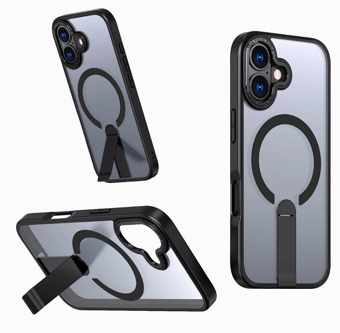 iPhone 16 Slim Shockproof Cover with Build in Stand