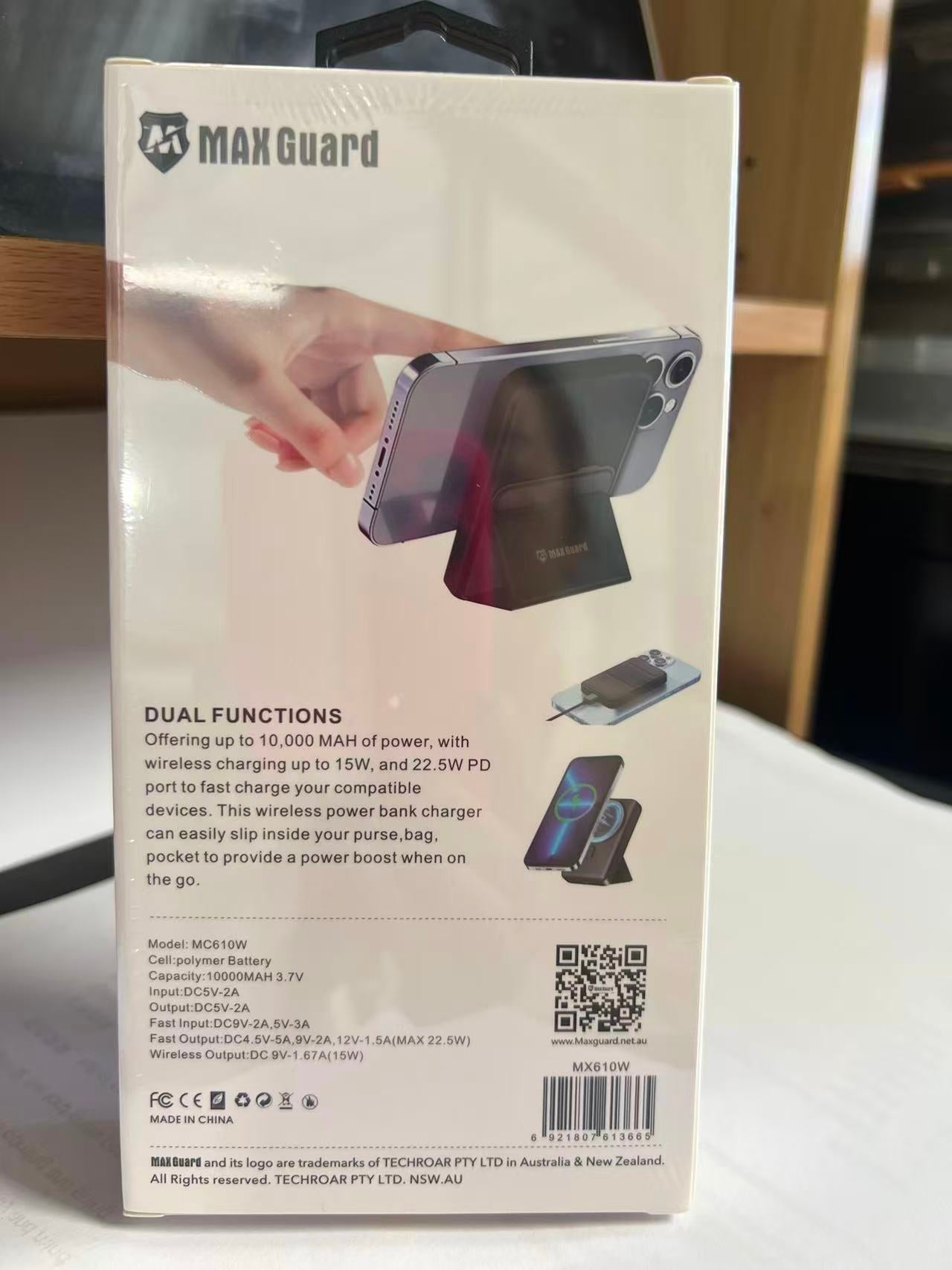 MaxGuard 10000ah Wireless Charging Power Bank MX610W