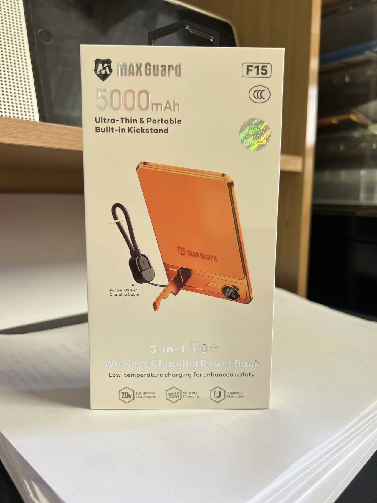 MaxGuard 5000mAh Wireless Charging Power Bank F15 (CCC Certified)