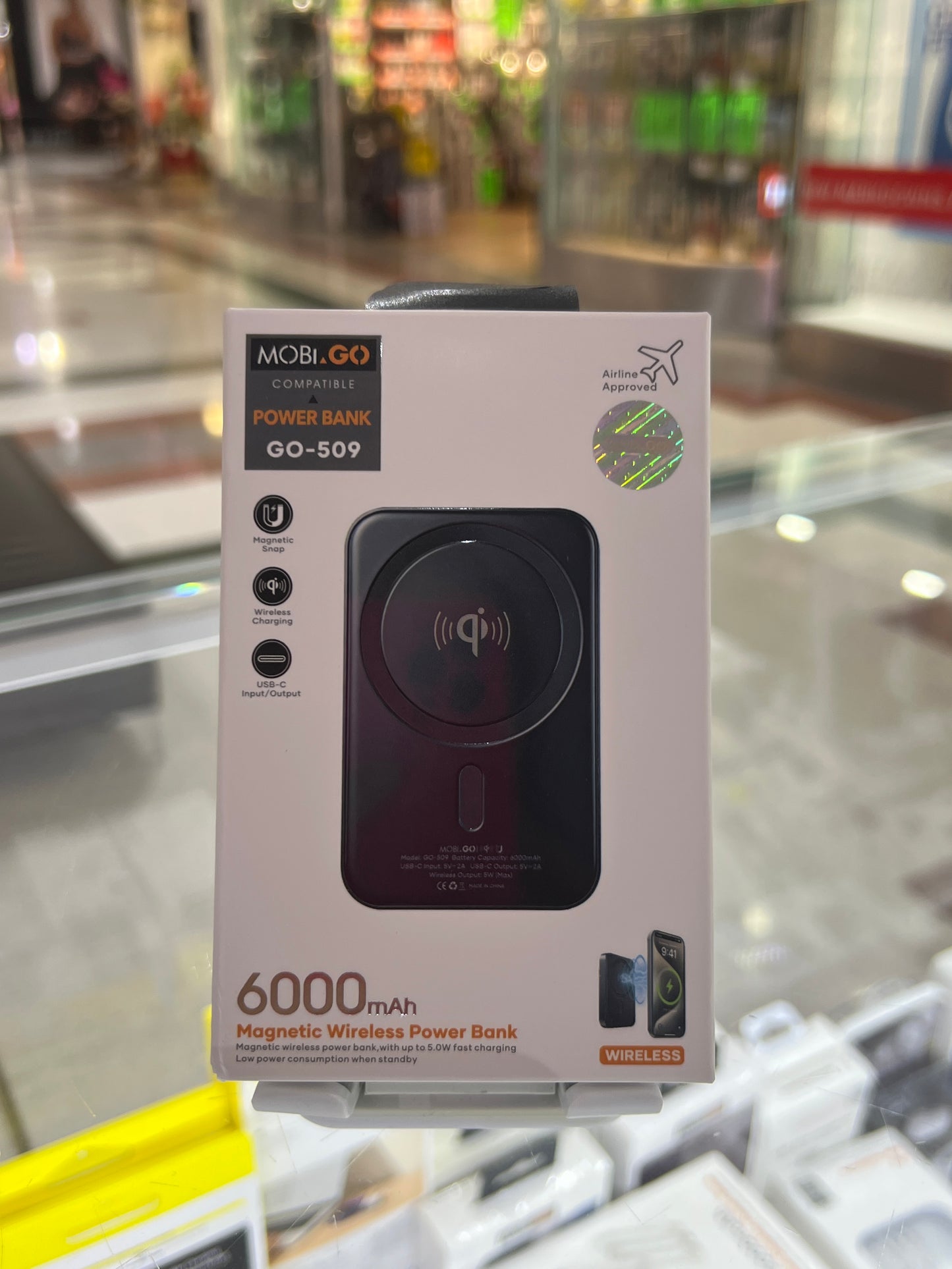 Mobi 6000mAh Wireless Charging Power Bank GO-509