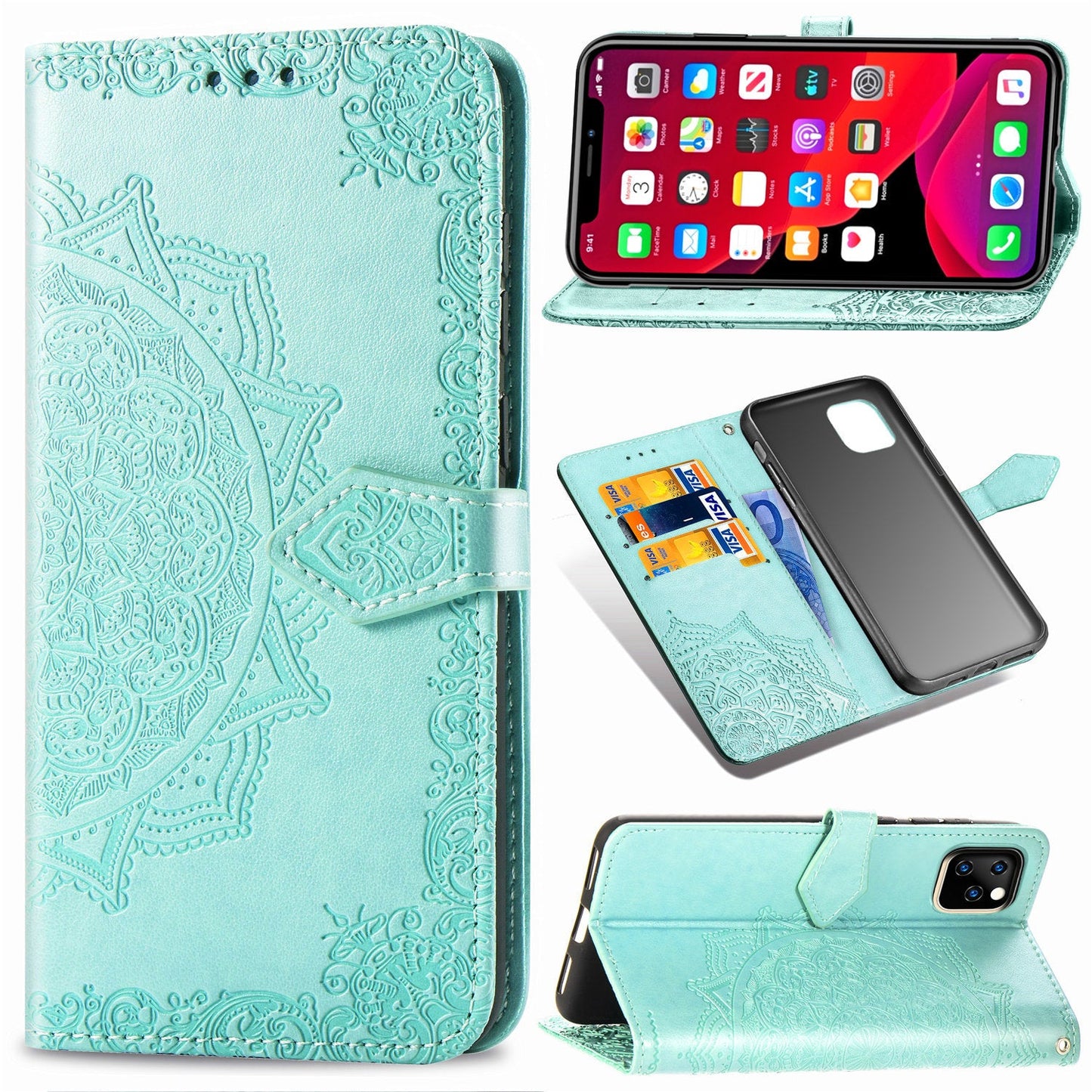 Flower Flip Leather Wallet Cases 15