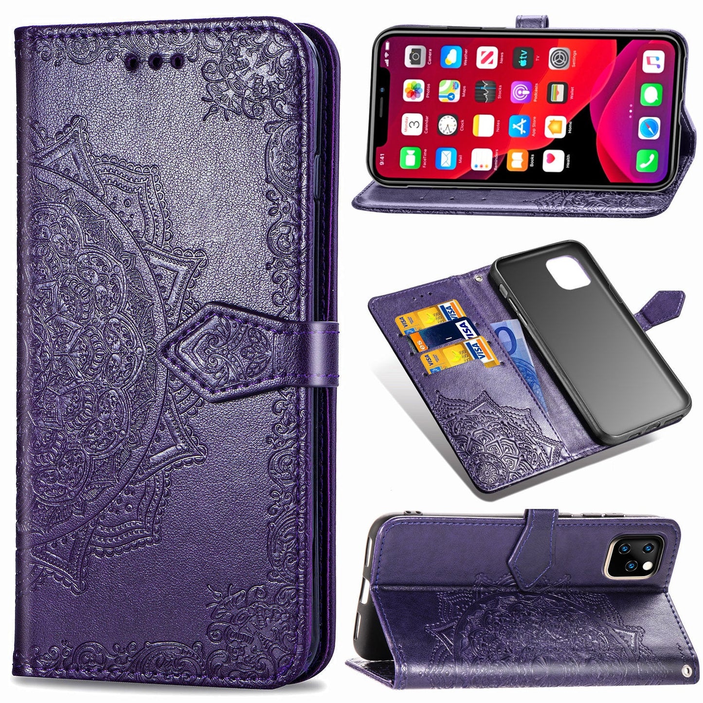 Flower Flip Leather Wallet Cases 15