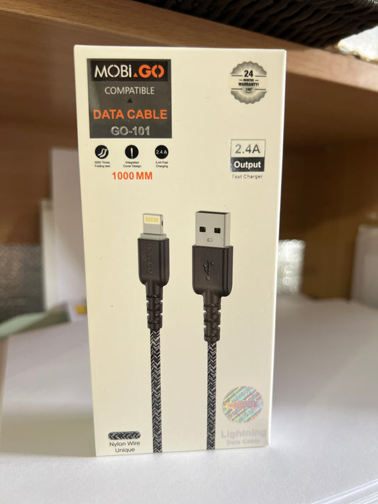 Mobi Nylon Lightning Cable 1m Go101