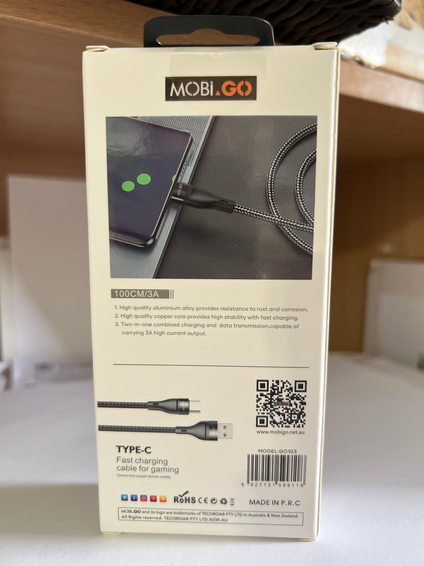 Mobi Nylon Type C Cable 1m GO103