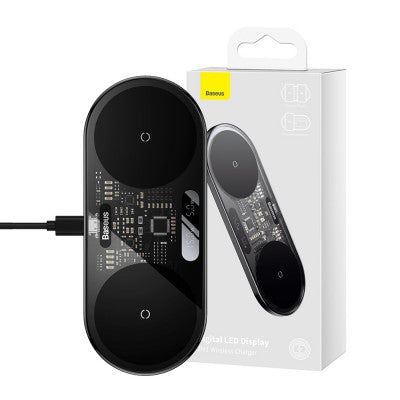 Baseus 2in1 Wireless Charger Digital LED Display