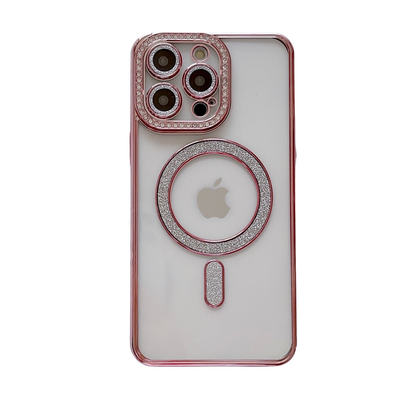 iPhone 15 Pro Max Slim Fit Clear Sparkle Shiny Full Body Protective Phone Cases (Compatible with MagSafe)