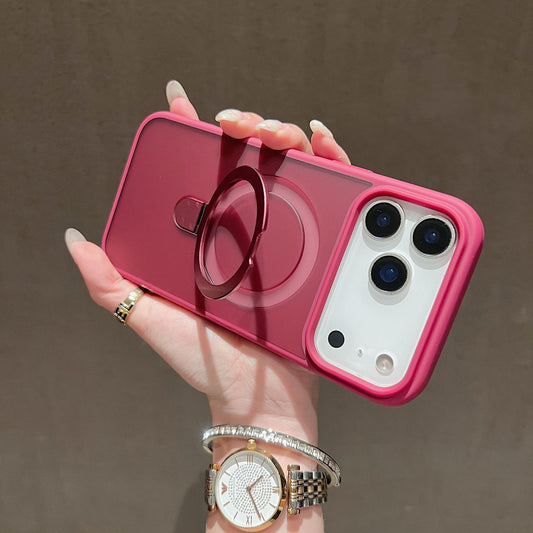 iPhone 18 Pro Max Slim Shockproof Cover with Stand & Back Camera Lens Protector  ( (Compatible with MagSafe)