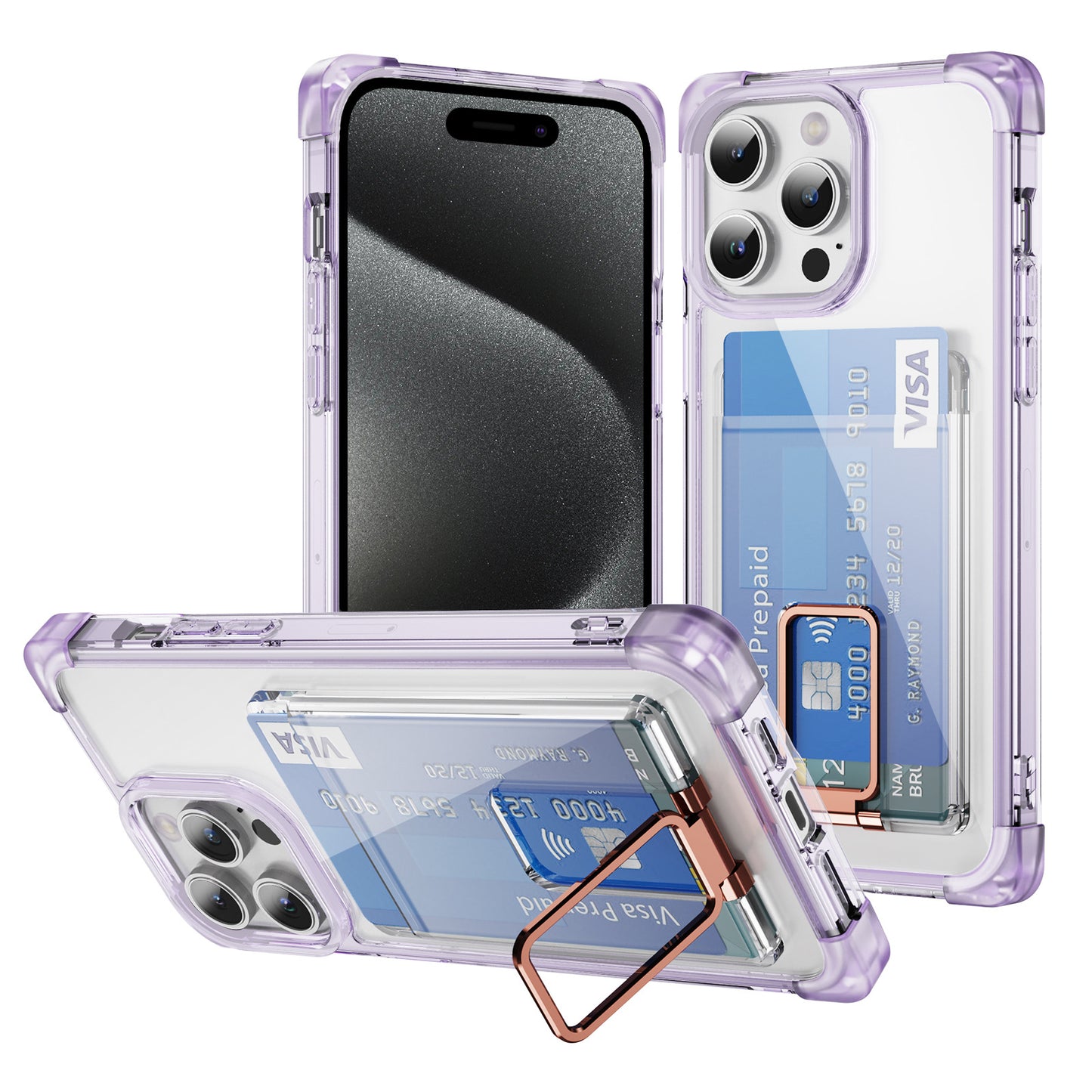 Heavy Duty Clear Case + Card Holder +Ring   15