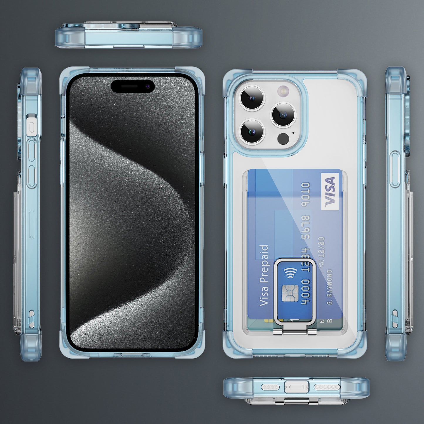 Heavy Duty Clear Case + Card Holder +Ring   15