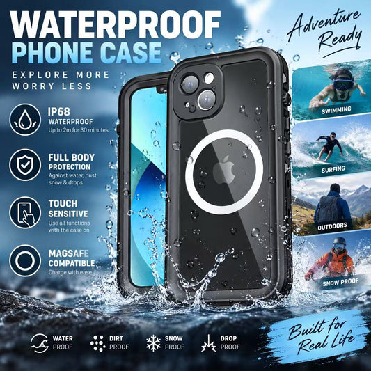 Waterproof iPhone 17 Pro Max Case with Built in Screen Protector and Camera Cover, Compatible with MagSafe