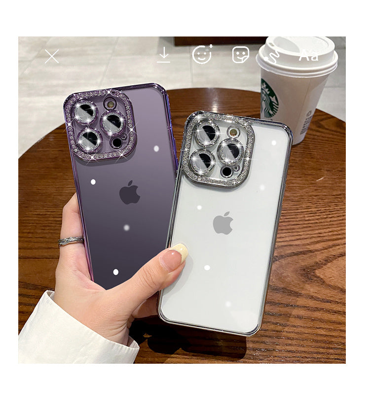 Clear Back  Sparkling Case with Back Lens Protector 13/14