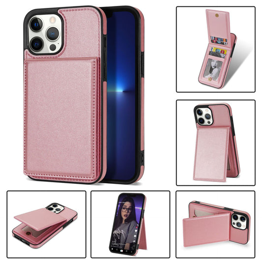 iPhone 14 Pro Max Leather Wallet Back Cover