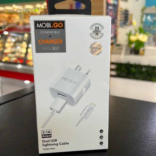 Mobi Wall Charger Set Lightning Go302