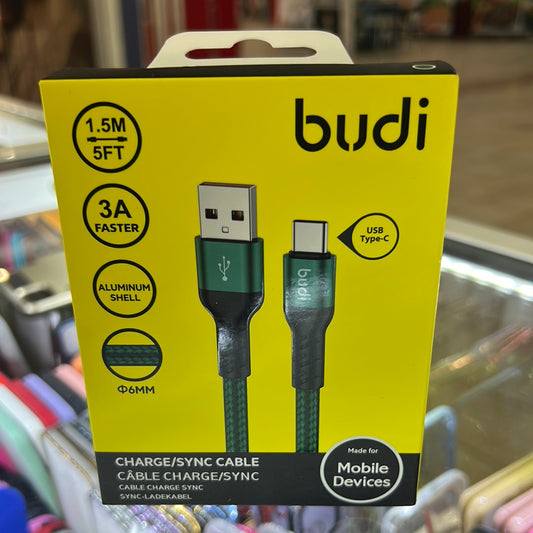 Budi Usb to Type C Cable Aluminum Shell 2M